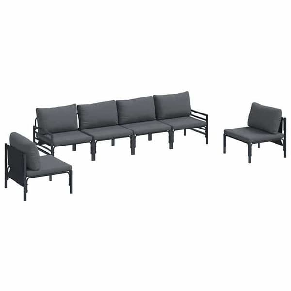 Maison Exclusive - 6 osan musta terassikalustesetti