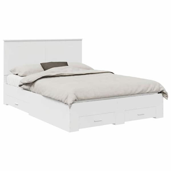 Maison Exclusive - Sängram med låda Vit 160 x 200 cm Ingenjörsträ Vit
