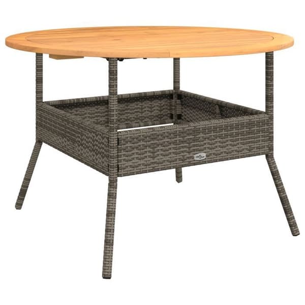 Maison Exclusive - Trädgårdsbord med grå akaciaträ och flätad harts