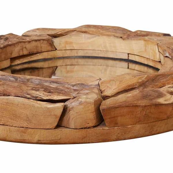 Maison Exclusive - Teakpuu koristepeili 60 cm Pyöreä brun