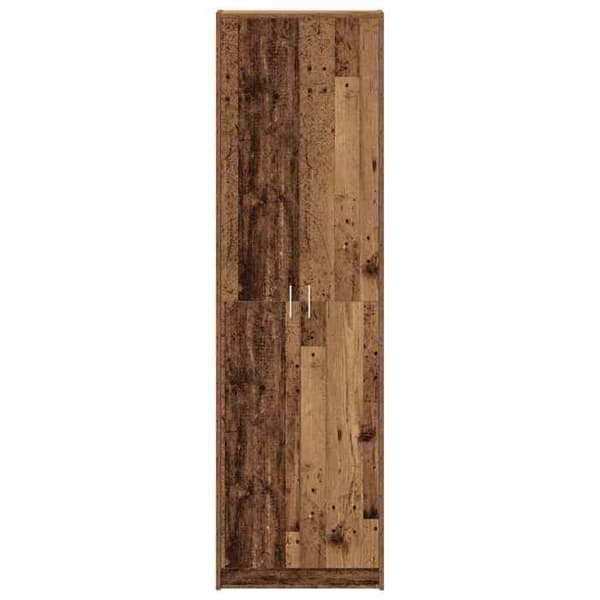 Skab - EKSKLUSIV HUS - 55x25x189 cm - Ingeniørtræ - Brun - Metalgreb i sølv