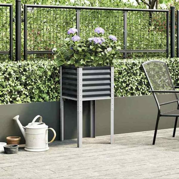 Maison Exclusive - Trädgårdsplanterare Anthracite 45x45x88 cm Stål