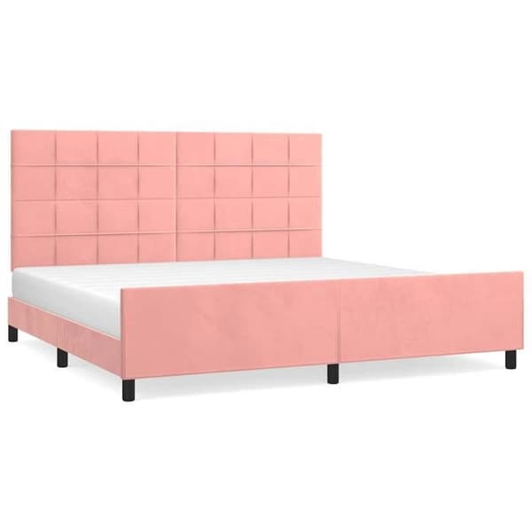 Maison Exclusive - Sängram utan madrass rosa 200x200 cm sammet