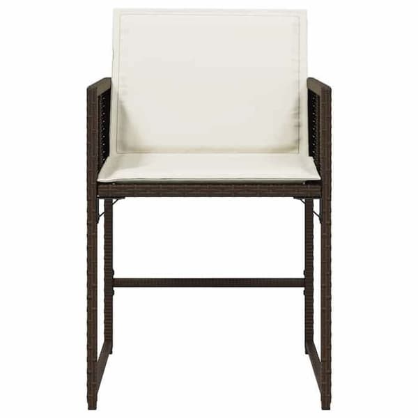 Maison Exclusive - Trädgårdsstolar med kuddar, set om 4, brun flätad resin brun