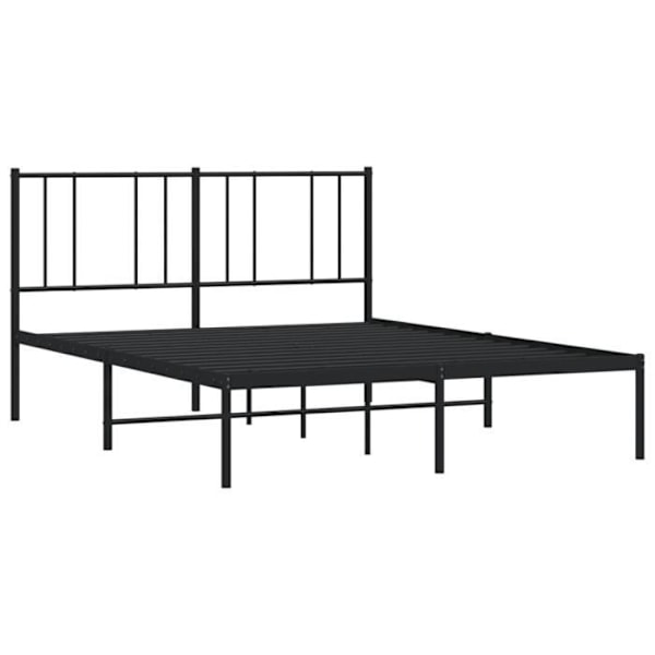 Metal sengeramme uden madras med sort sengegavl 140x200cm90 [cm] Svart