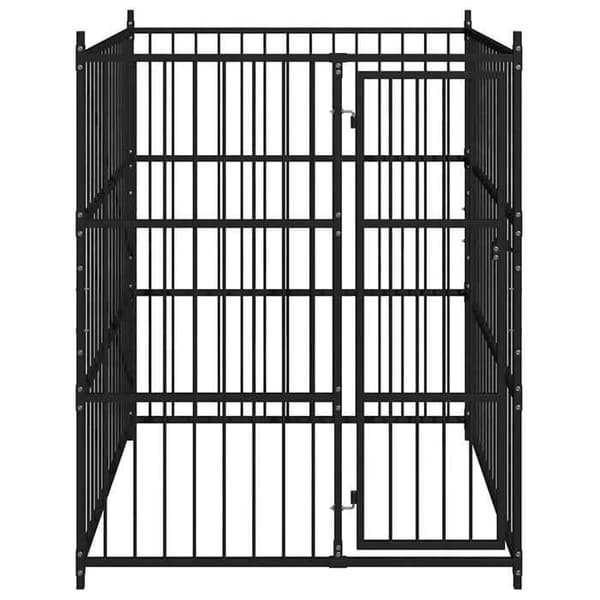 Hundehus - Eksklusivt Hus - Stål - 150 x 150 x 185 cm - Sort Svart