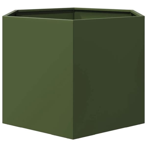 Maison Exclusive - Olivengrøn hexagonal plantekasse 69x60x45 cm stål