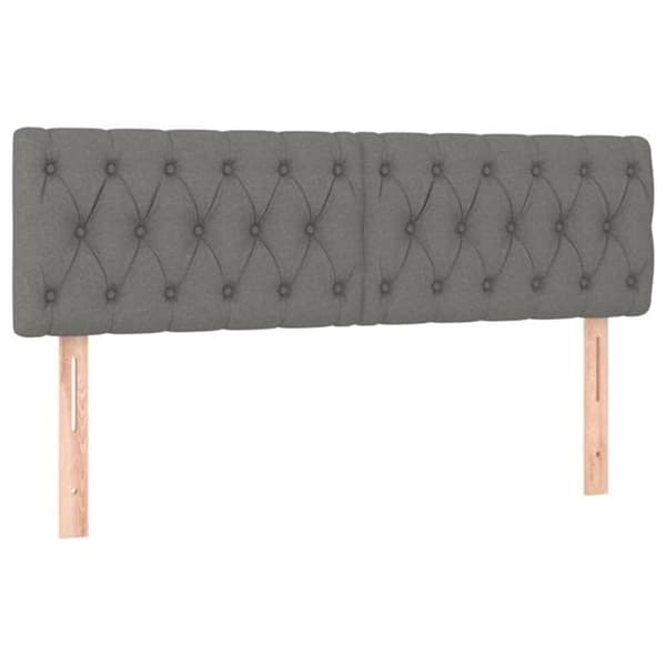 Maison Exclusive - Seng med lameller og madras Mørkegrå 160x200cm Stof