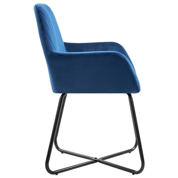 Maison Exclusive - Spisestole sæt af 4 Blå Velour Blå