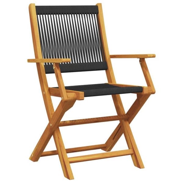 Maison Exclusive - Fällbara stolar (set om 2) i massivt akaciaträ och polypropen