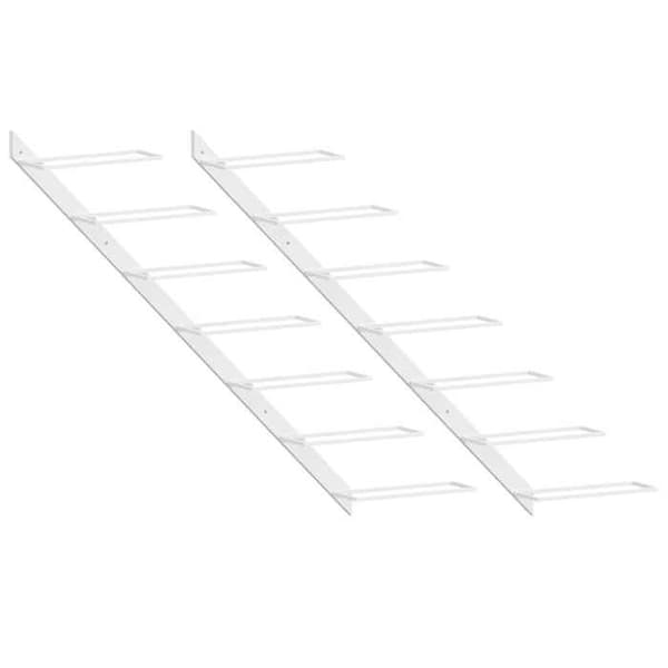 Maison Exclusive - Väggmonterad vinlåda för 7 flaskor 2 st Vit Metall Vit
