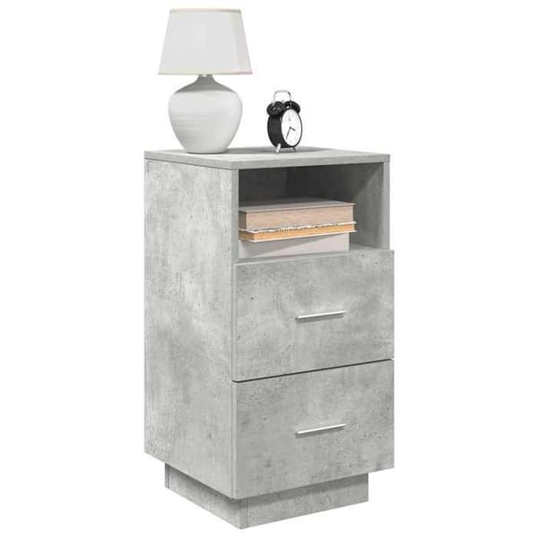 Maison Exclusive - Natborde 2 stk med 2 skuffer grå beton 36x36x68 cm