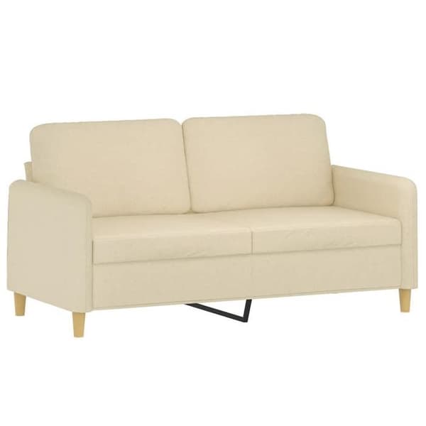 Maison Exclusive - Sæt af 2 sofaer med cremefarvede puder i stof