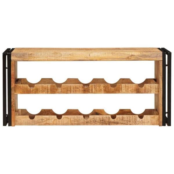 Maison Exclusive - Vinställ 100 x 45 x 33 cm i solid rå mangoträ