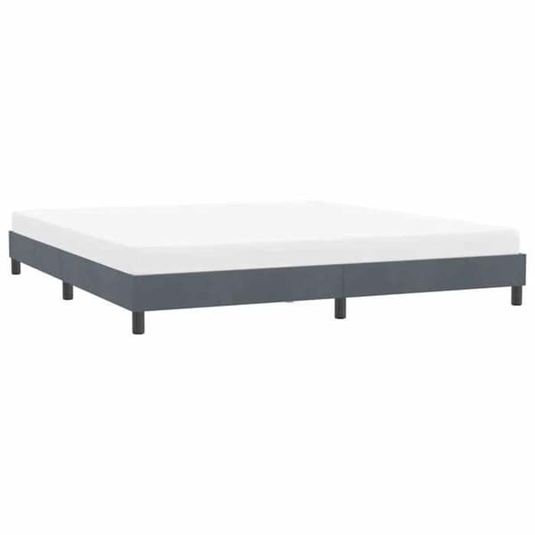 Sengestel - EKSKLUSIV HUS - 180x220 cm - Mørkegrå velour - Inkluderet lamelbund - Robuste ben mörkgrå