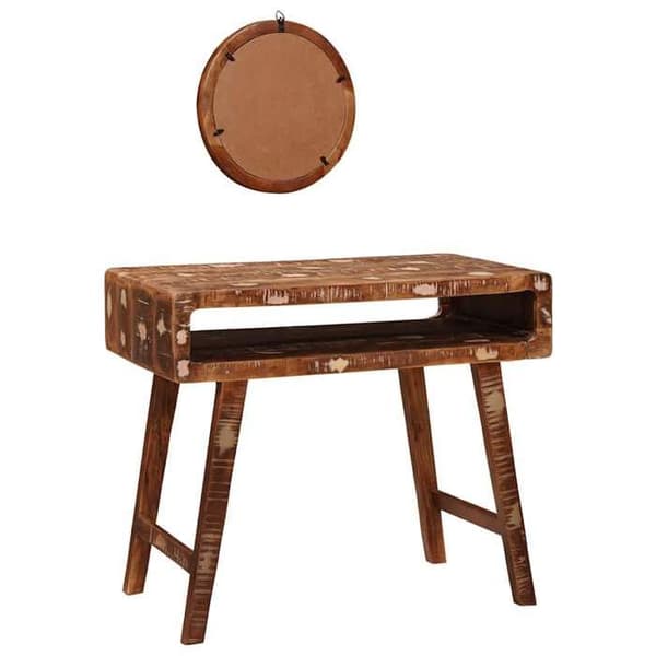 Maison Exclusive - Sminkbord Brun 90 x 76 x 45 cm Återvunnet Trä Solid brun
