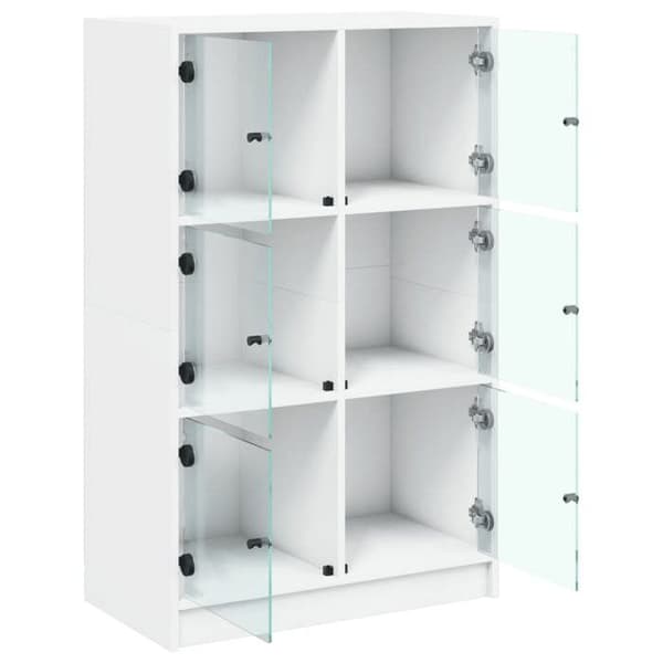 Maison Exclusive - Høj buffet med hvide døre 68x37x109 cm ingeniørtræ Vit