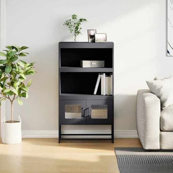 Maison Exclusive - Buffé hög antracit 68x39x123 cm stål