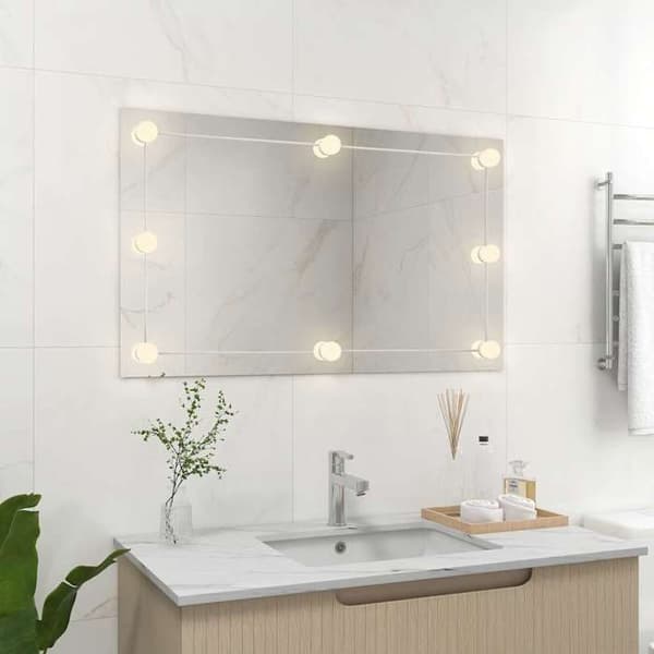 Maison Exclusive - Rektangulär spegel utan ram med LED-lampor i glas