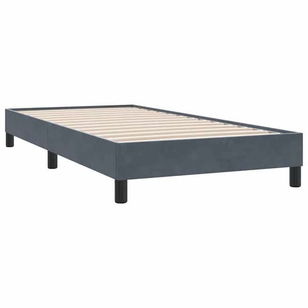 Sengestel - EKSKLUSIV HUS - 80x210 cm - Mørkegrå velour - Lamelseng - Lamel inkluderet Mörkgrå