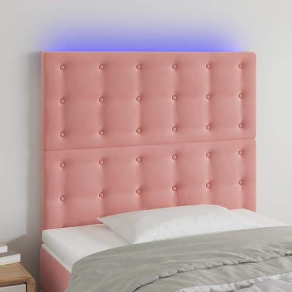 Maison Exclusive - LED-päätyruutu Rose 80x5x118/128 cm Sametti rosa