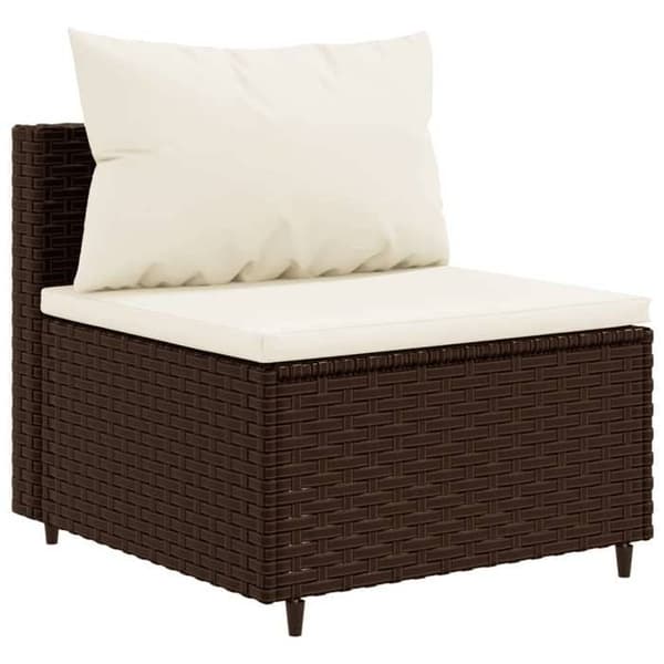 Maison Exclusive - Trädgårdsmöbler med kuddar 9 delar brun flätad resin