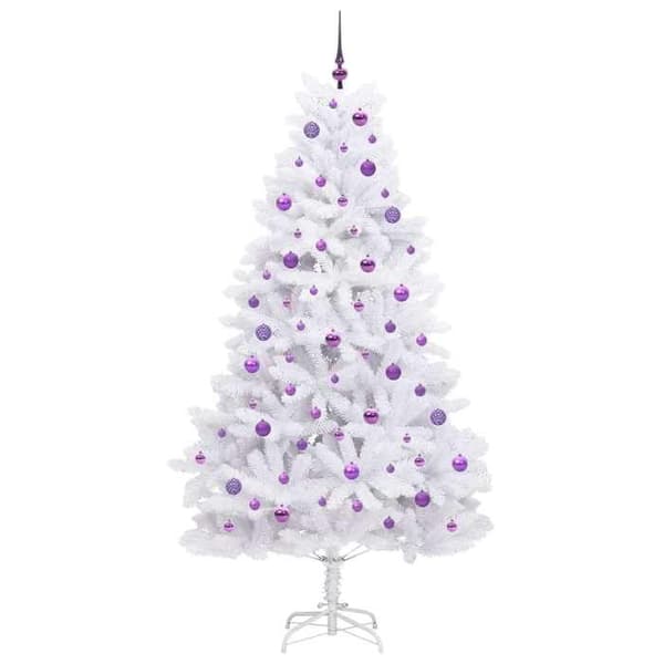 Kunstigt juletræ - EKSKLUSIV HUS - 210 cm - Hvid - Ledningsførte grene - LED 8 tilstande USB Vit