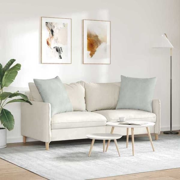Soffkudde - EXKLUSIV HEM - 80 x 80 cm - Kordfløyel - Ljusgrå - Polyesterfyllning Ljusgrått