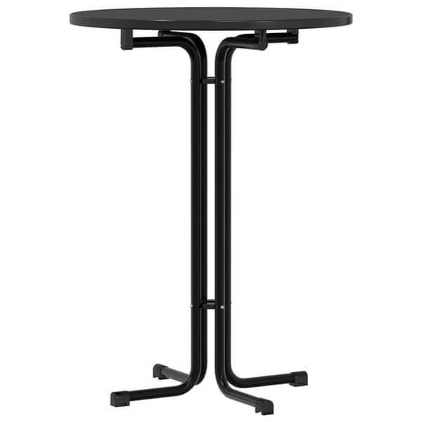 Barbord - EXKLUSIVT HEM - Ø80x110 cm - Svart - Ingenjörsträ - Fällbart ram i pulverlackerad stål