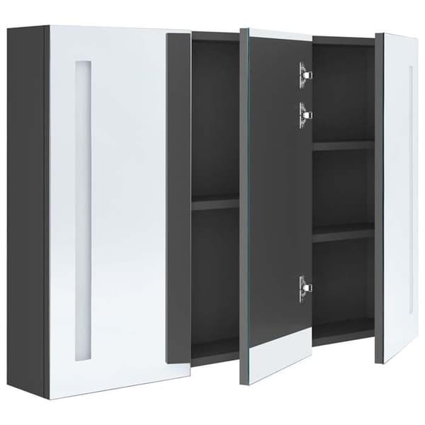 Maison Exclusive - LED-peilikaappi 89x14x62 cm Harmaa