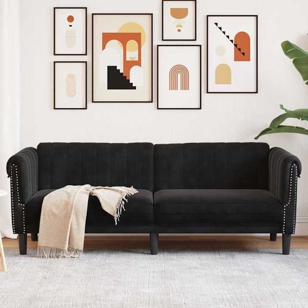 Maison Exclusive - Sort velour 3-personers sofa