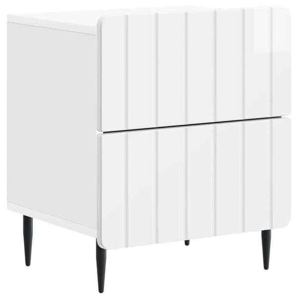 Maison Exclusive - Sängbord Vit glansig 43 x 34,5 x 49,5 cm Strålande vit