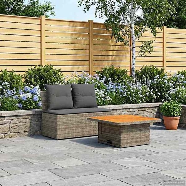 Modulsoffa - EXKLUSIV HEM - Mellan 2 delar - Fällbord - UV-beständig PE-rattan - Pulverlackerad stålram Ej specificerat