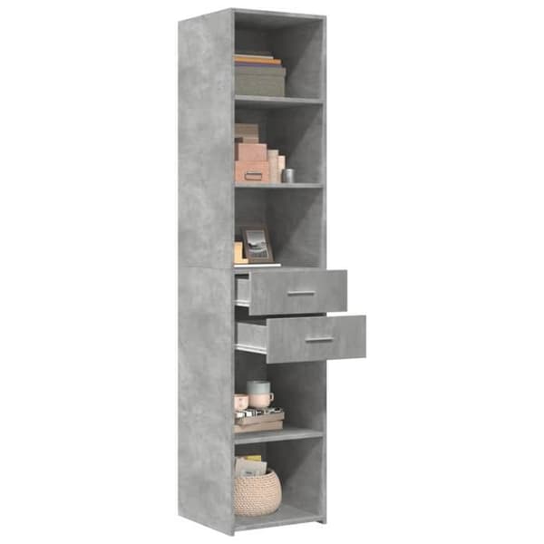 Maison Exclusive - Buffé hög grå betong 40x42,5x185 cm ingenjörsträ