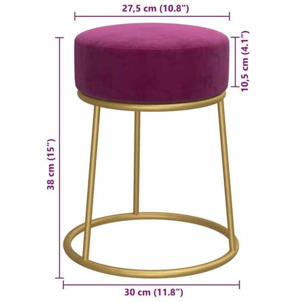 Maison Exclusive - Pyöreä violetti samettijakkara Violett