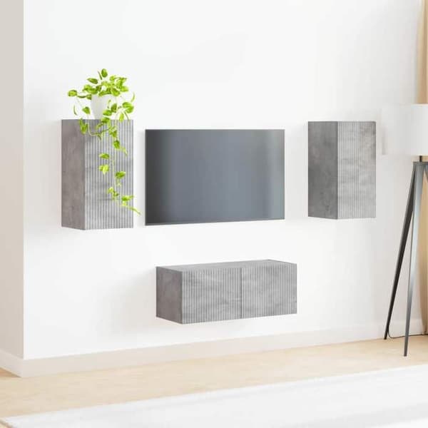 Maison Exclusive - TV-møbel sæt 2 stk Grå beton Ingeniørtræ
