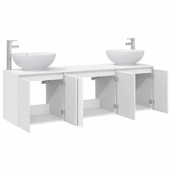 Maison Exclusive - 3-delars badrumsskåpset Vit