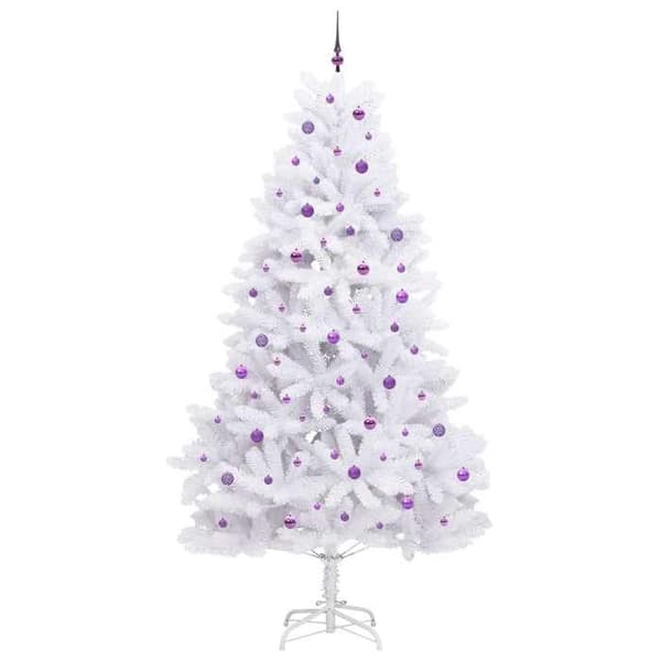 Maison Exclusive - Kunstig Juletræ med Ledninger Hvid 270 cm Vit