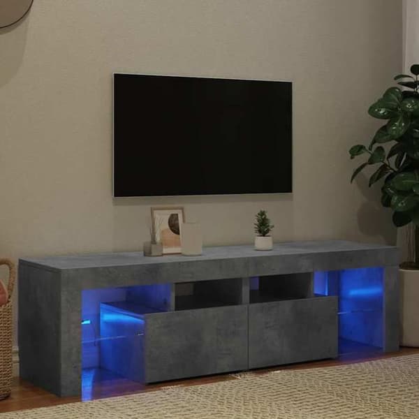 Maison Exclusive - TV-møbel med LED-lys Beton grå 140x36,5x40 cm
