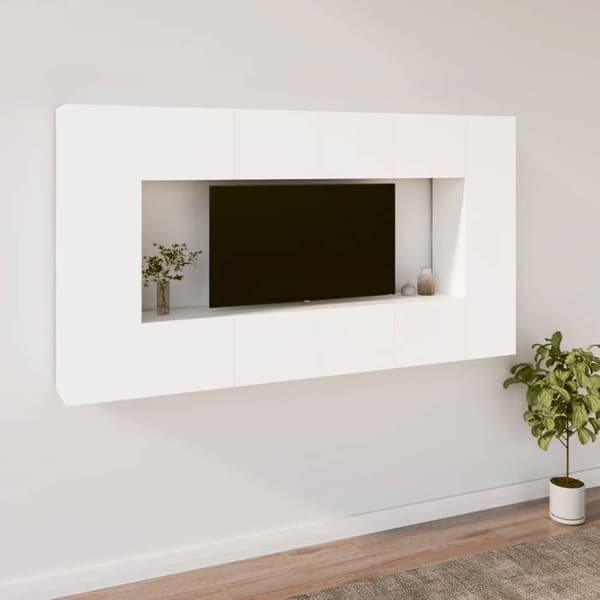Maison Exclusive - 8 dele TV-møbel sæt Hvid Ingeniørtræ Vit