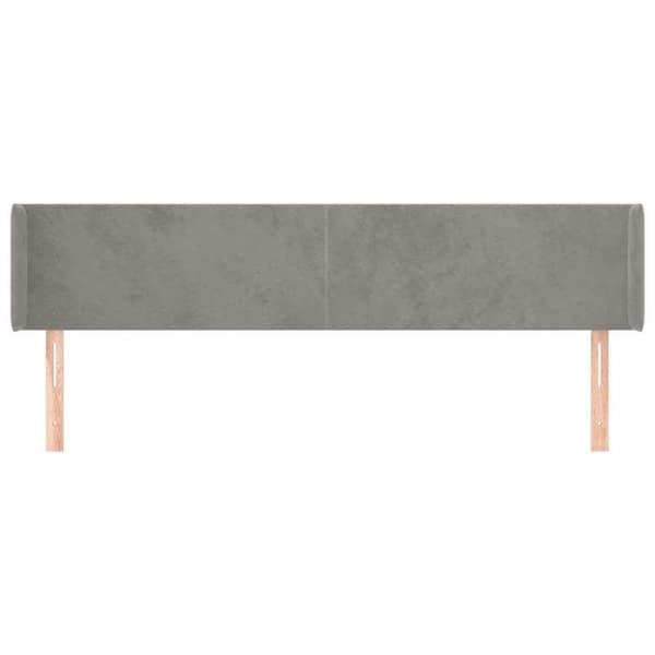 Maison Exclusive - Päätylevy korvilla Vaaleanharmaa 183x16x78/88 cm Sametti Ljusgrått