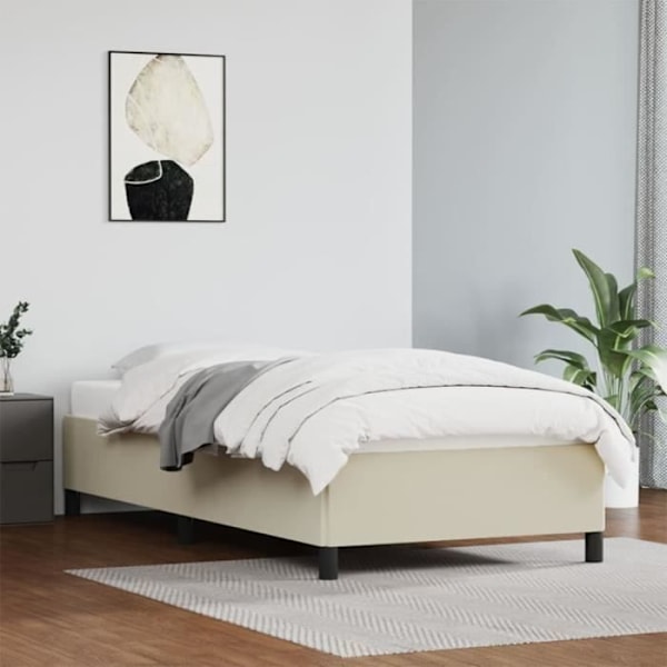 Sengeramme uden madras creme 100x200 cm kunstlæder35 [cm] Grädde