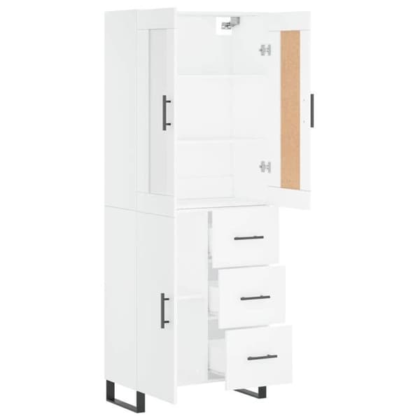 Buffé hög - Exklusivt hus - Vit - Hållbart ingenjörsträ - 69,5x34x180 cm Vit