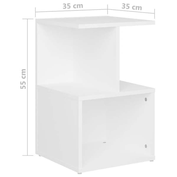 Maison Exclusive - Sängbord vit 35x35x55 cm ingenjörsträ Matt vit