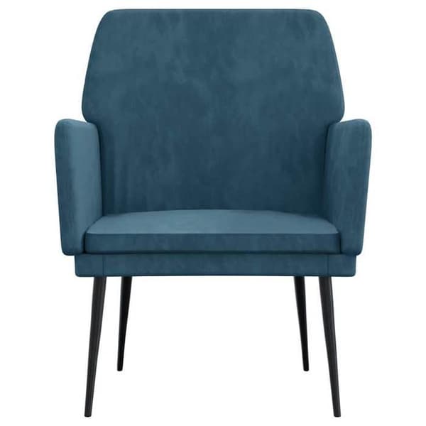 Fåtölj - EXKLUSIV HEM - 62x79x79 cm - Sammet - Blå - Metallstruktur Blå