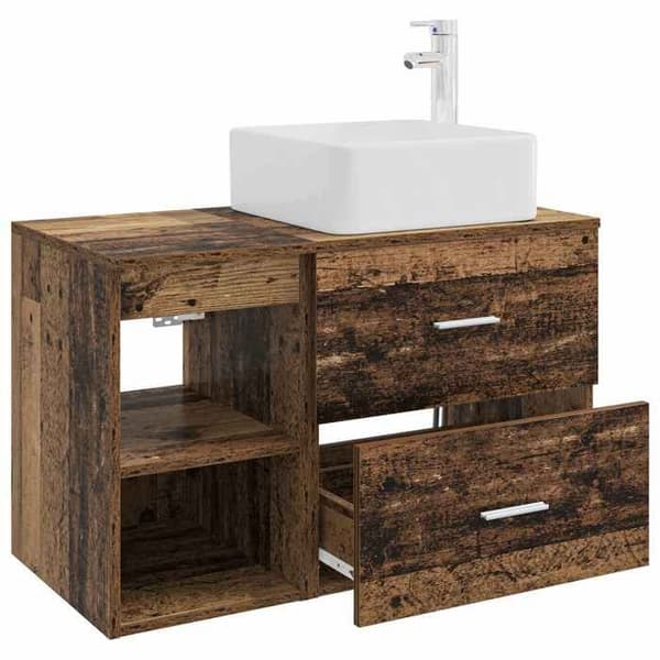 Maison Exclusive - Set med badrumsinredning 2 delar Antik trä