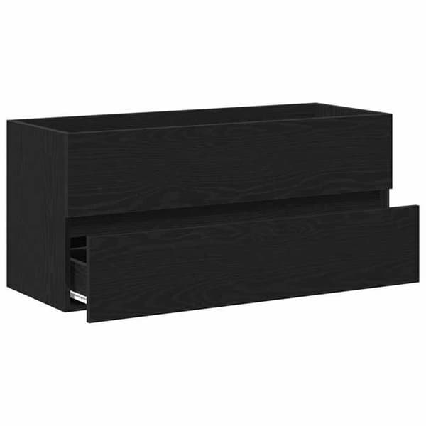 Maison Exclusive - Sort egetræ vaskeskab 100x38,5x45 cm ingeniørtræ