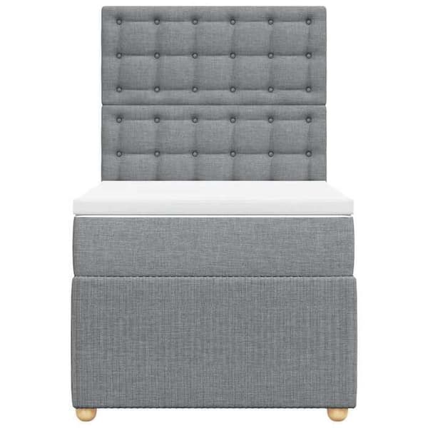 Maison Exclusive - Seng med lameller og madras Grå lys 100x200cm Stof