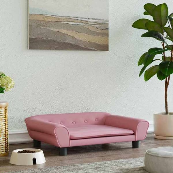 Maison Exclusive - Koiran sänky vaaleanpunainen 70x48x22 cm sametti rosa