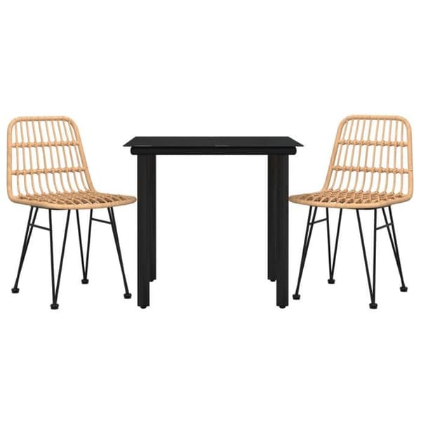 Maison Exclusive - Trädgårdsset 3 delar i flätad resin